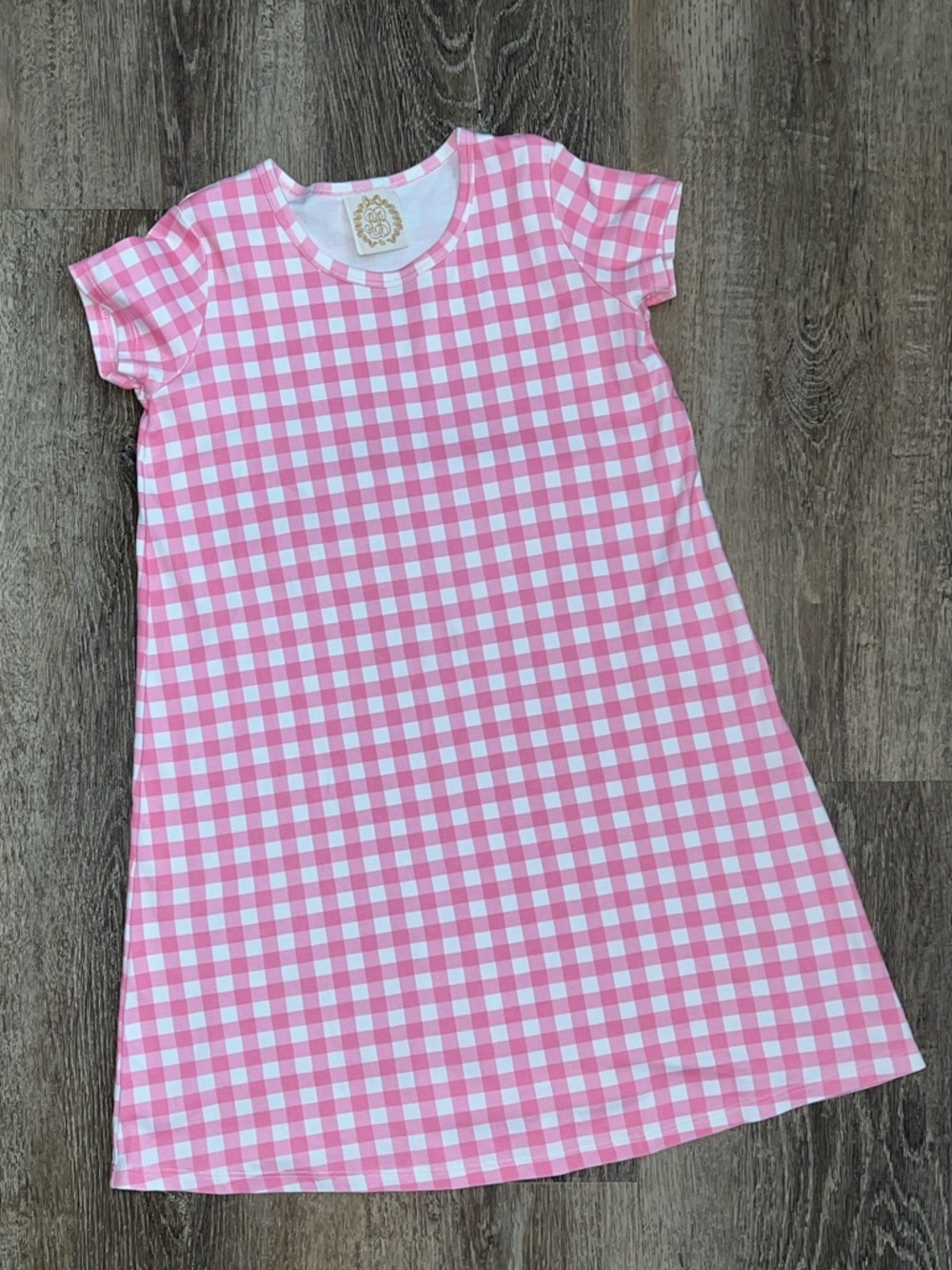 Pink and White Gingham Beaufort Bonnet Short Sleeve Dress